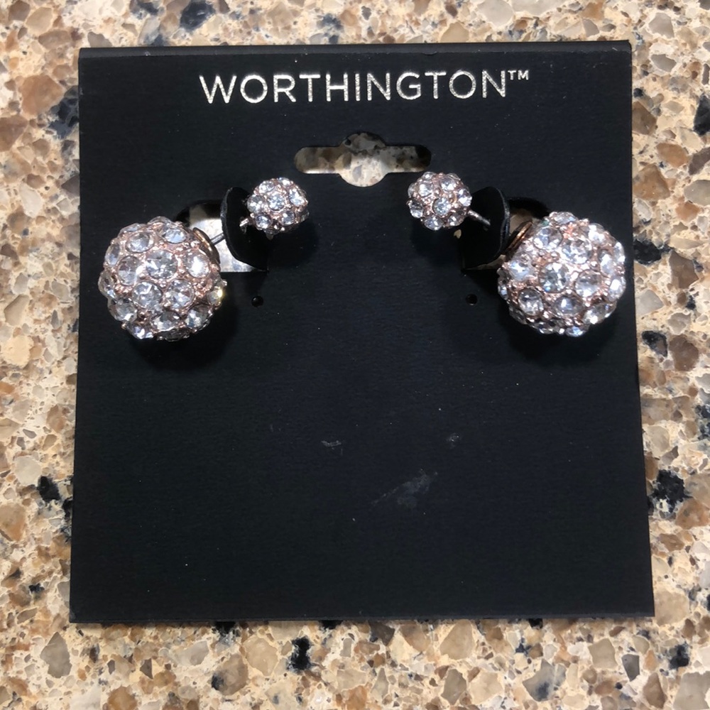 Worthington crystal ball earrings NWT!